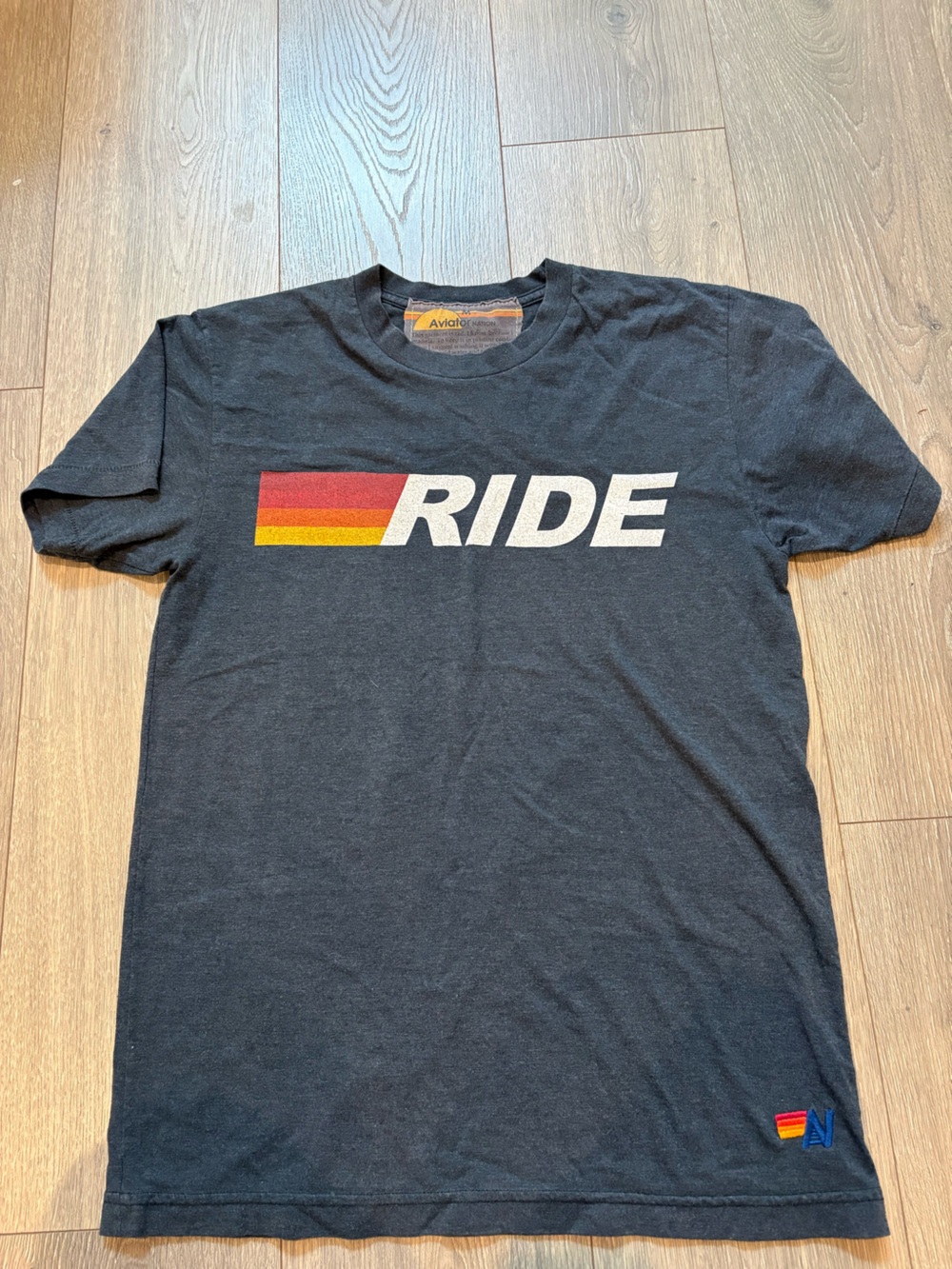 Aviator Nation Unisex RIDE LOGO TEE - CHARCOAL Size Medium